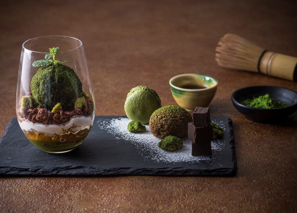 和束茶の苔玉パフェの写真