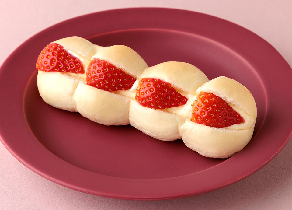 いちごと練乳のちぎりパン