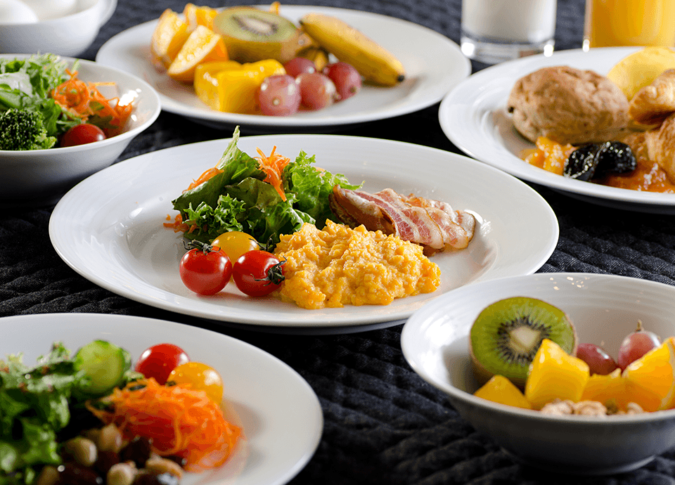  ダイニング フェリオでの和洋朝食ビュッフェ