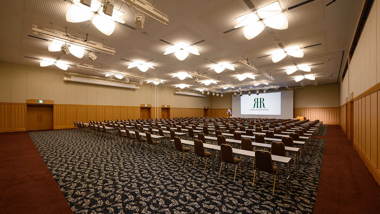 国際会議、セミナー、講演会に最適な最大750名収容可能な大ホール。 サムネイル画像